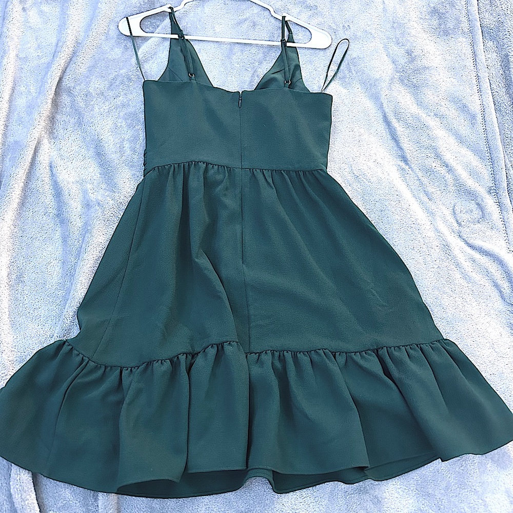 NWT Dress the population solange pine green mini dress size small